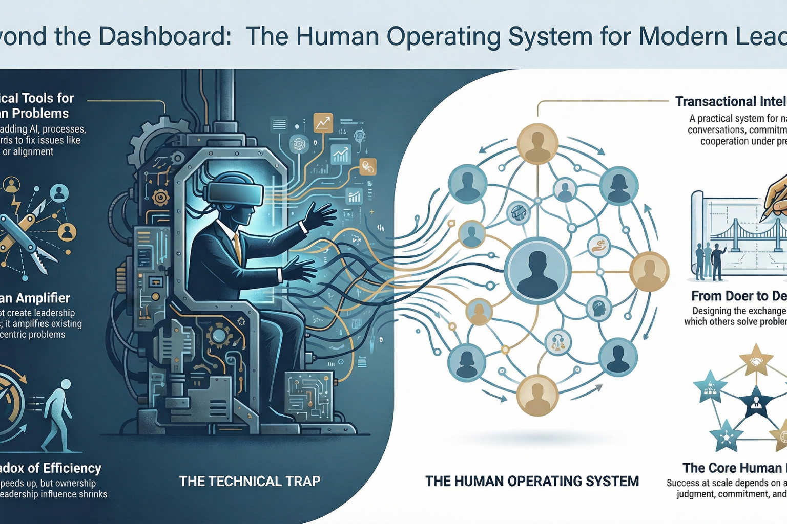 Beyond AI and Dashboards: The Human Operating System for Modern Leaders - Infographic