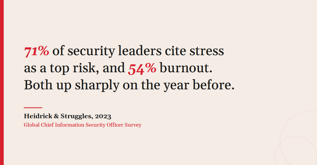 Why CISO stress is less about technology and more about leading people.