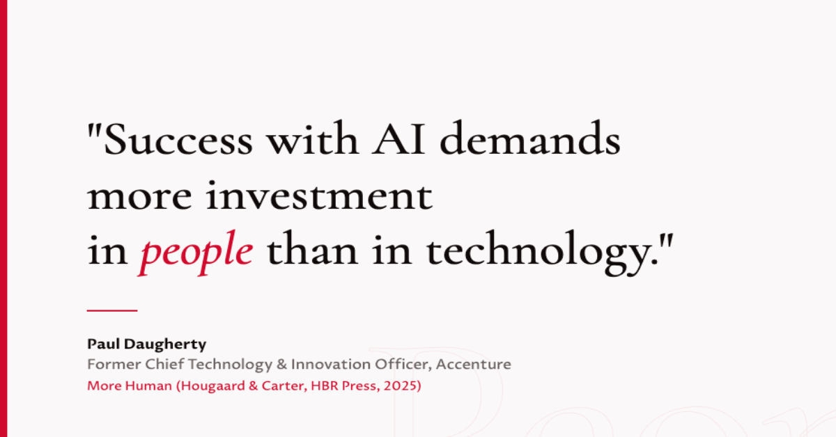 Success with AI demands more investment in people than in technology.